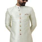 Stunning Beige Banarasi Brocade Achkan | Father Son Combo | Perfect for Grooms | Jaipurio Collection